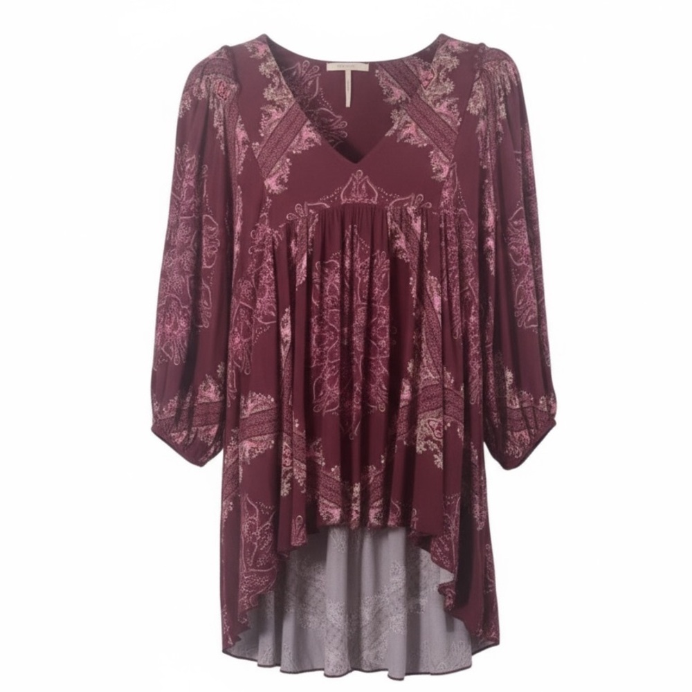 Free People Girl Talk peplum boho tunic. Size medium GUC